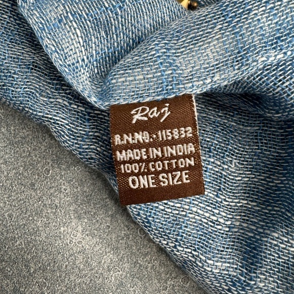 Raj Scarf - Made in India, 100% Cotton with Accents - Picture 3 of 3